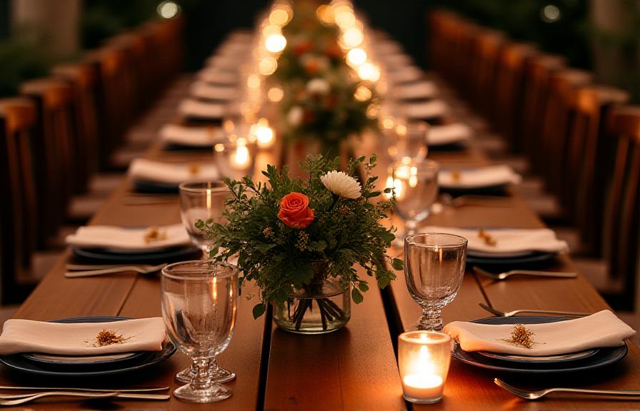 オーガニックな質感のテーブルセンターピース